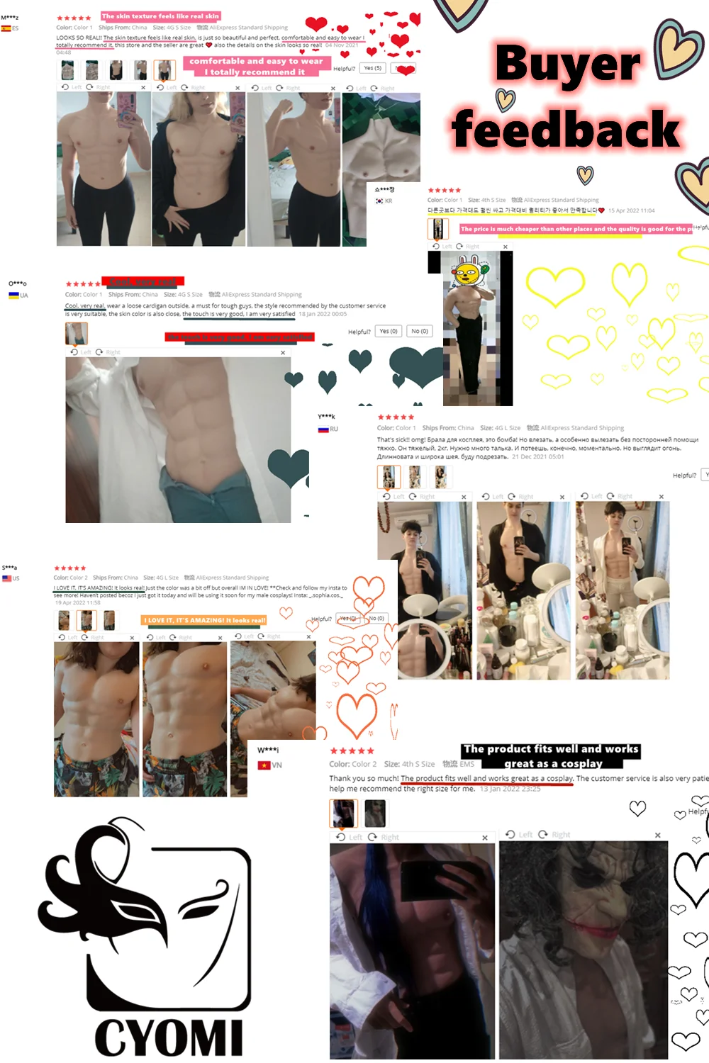 Cyomi-Combinaison de Faux Corps en Silicone Imbibé de Muscles Artificiels pour Homme, Simulation de Ventre Réaliste avec Bras pour Travesti