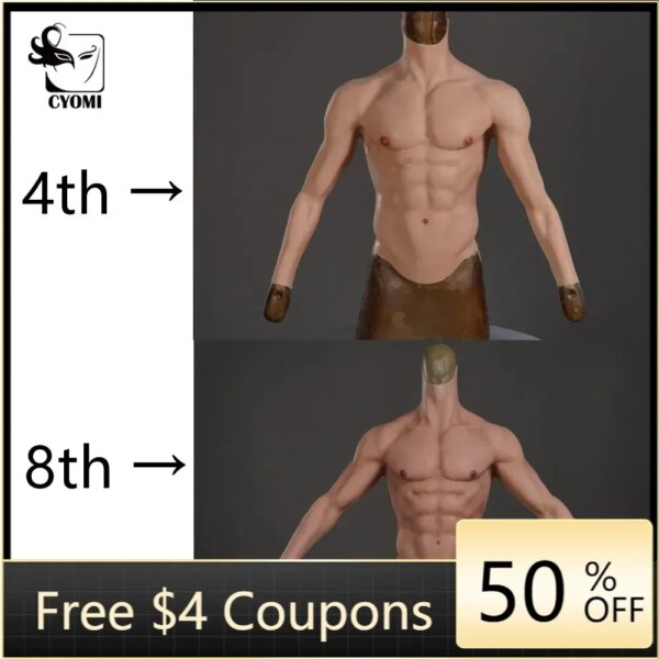 Cyomi-Combinaison de Faux Corps en Silicone Imbibé de Muscles Artificiels pour Homme, Simulation de Ventre Réaliste avec Bras pour Travesti