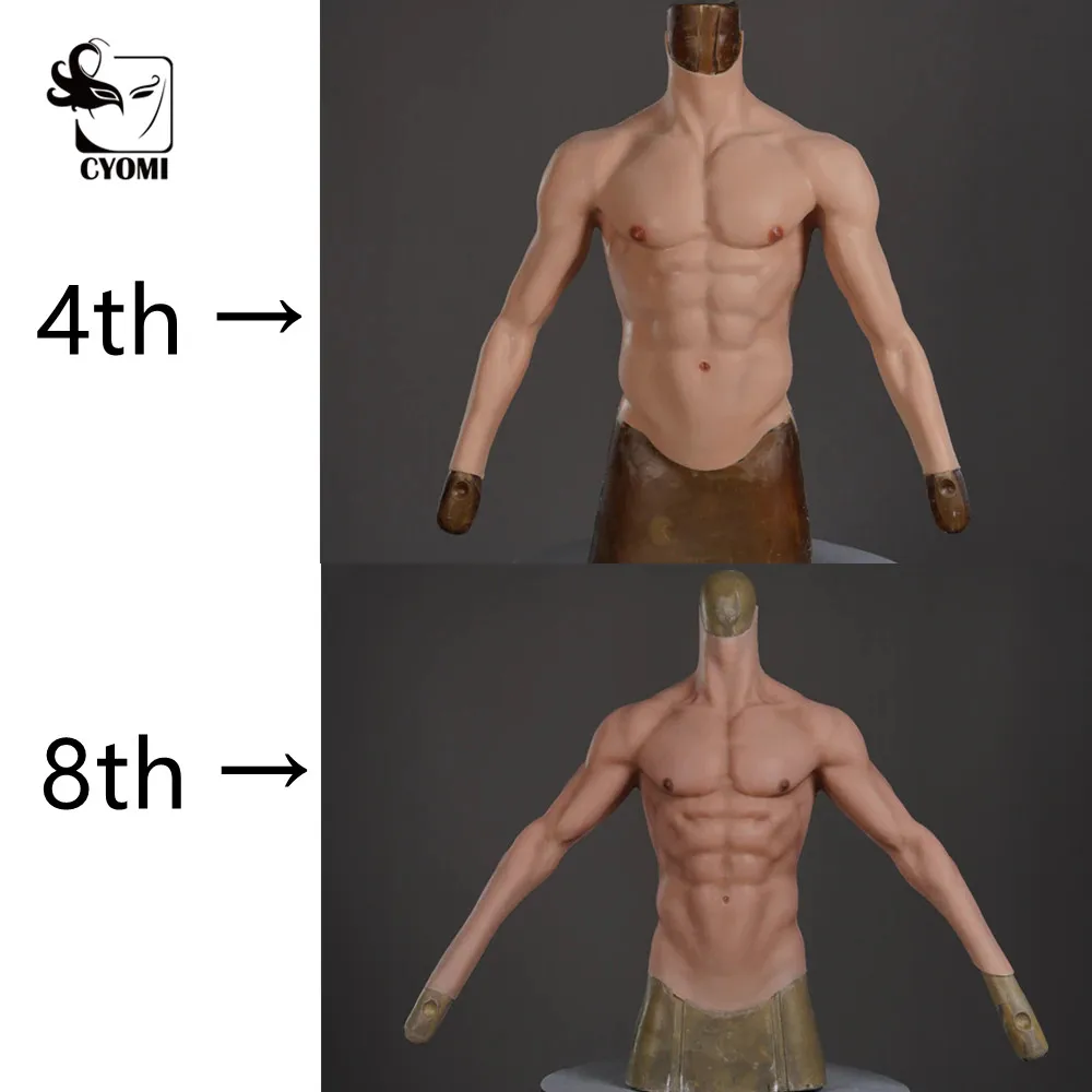 Cyomi-Combinaison de Faux Corps en Silicone Imbibé de Muscles Artificiels pour Homme, Simulation de Ventre Réaliste avec Bras pour Travesti