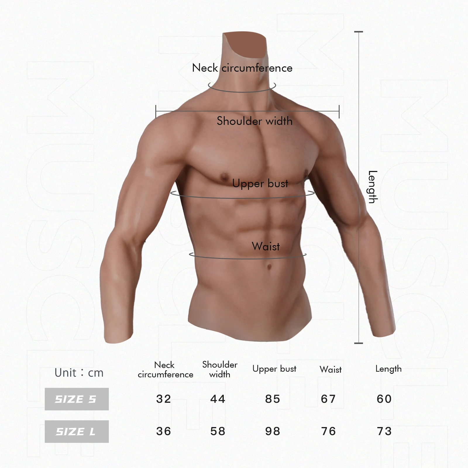 Cyomi-Combinaison de Faux Corps en Silicone Imbibé de Muscles Artificiels pour Homme, Simulation de Ventre Réaliste avec Bras pour Travesti