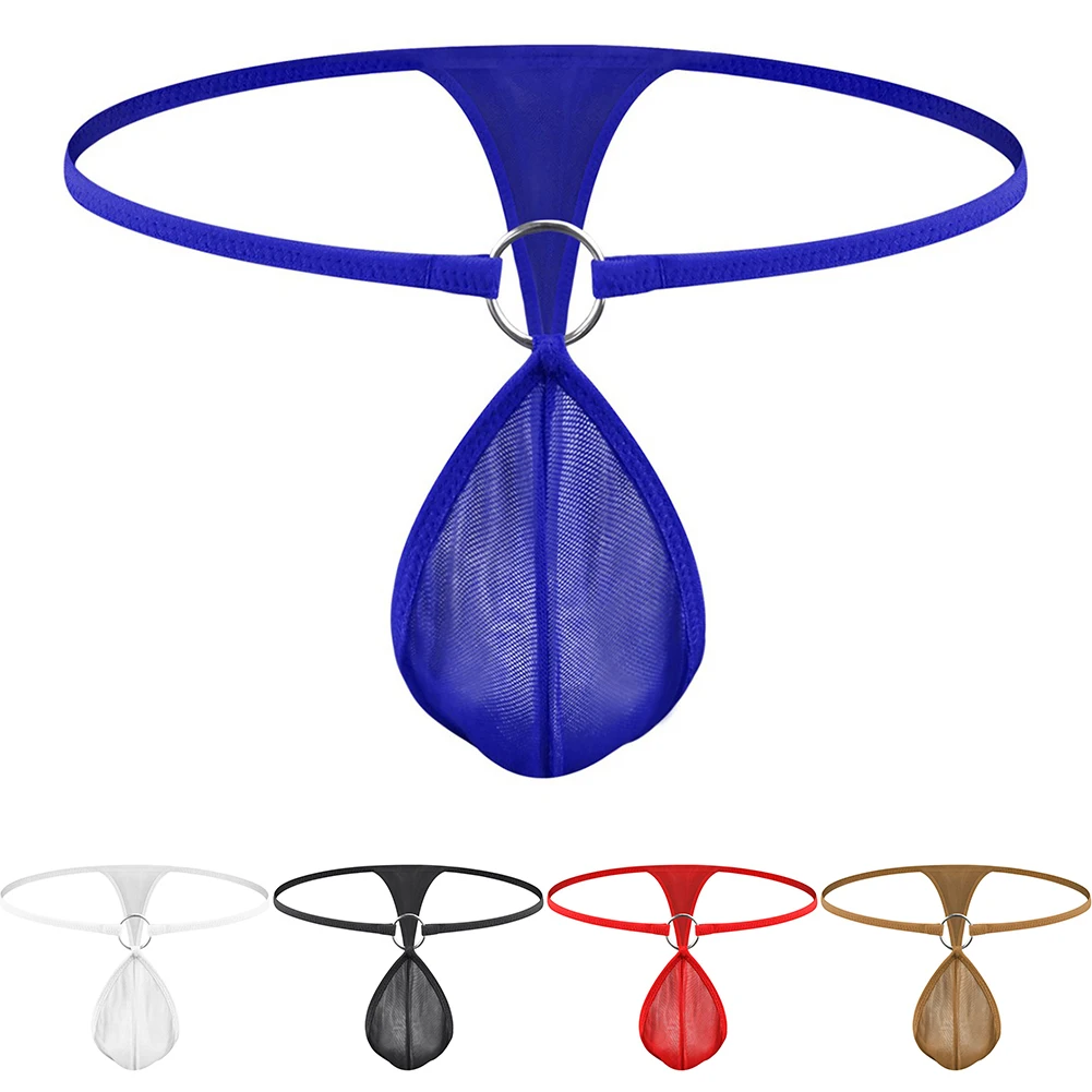 Sous-vêtements transparents en maille pour hommes, lingerie sexy, string en T, vêtements d'intérieur masculins