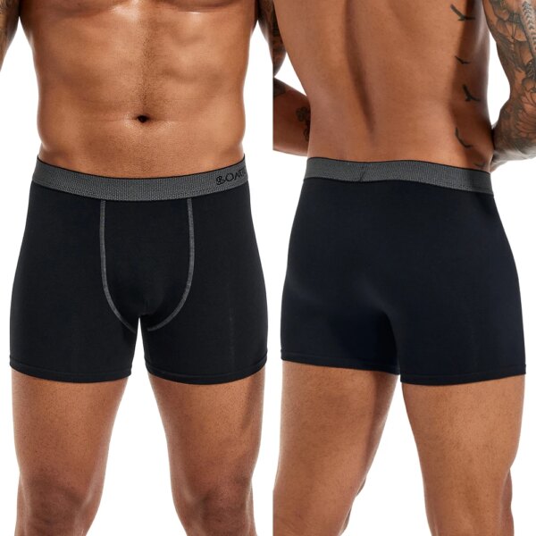 Lot de 5 boxers et caleçons en coton pour hommes, sous-vêtements de marque masculine, ensemble de luxe sexy, slip cadeau, 2023 – Image 5