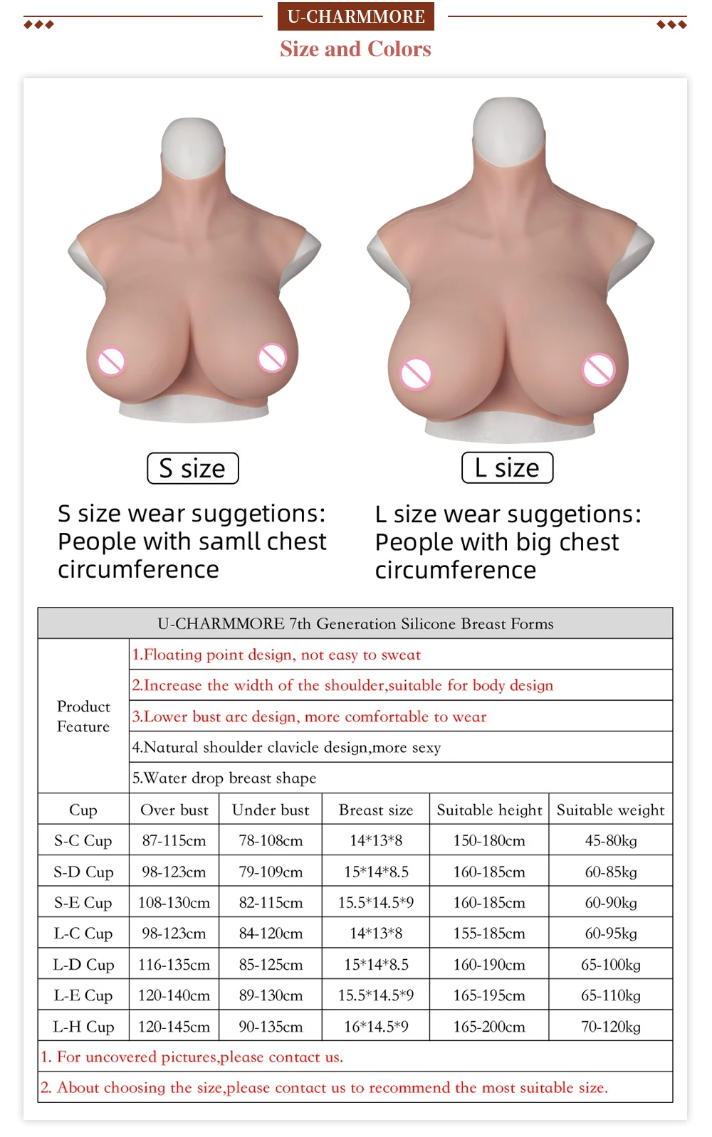 Buste en silicone sans huile pour hommes et garçons, faux seins réalistes, formes mammaires, cosplay transexuelle, transgenre, Crossdresser, tasse 7e K
