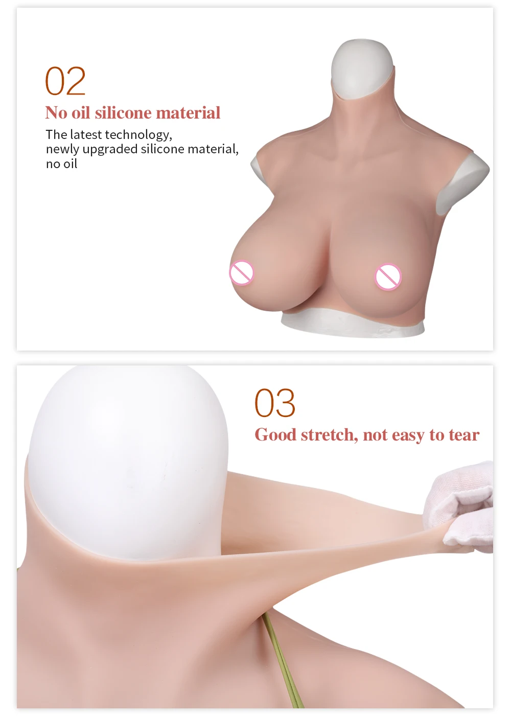 Buste en silicone sans huile pour hommes et garçons, faux seins réalistes, formes mammaires, cosplay transexuelle, transgenre, Crossdresser, tasse 7e K