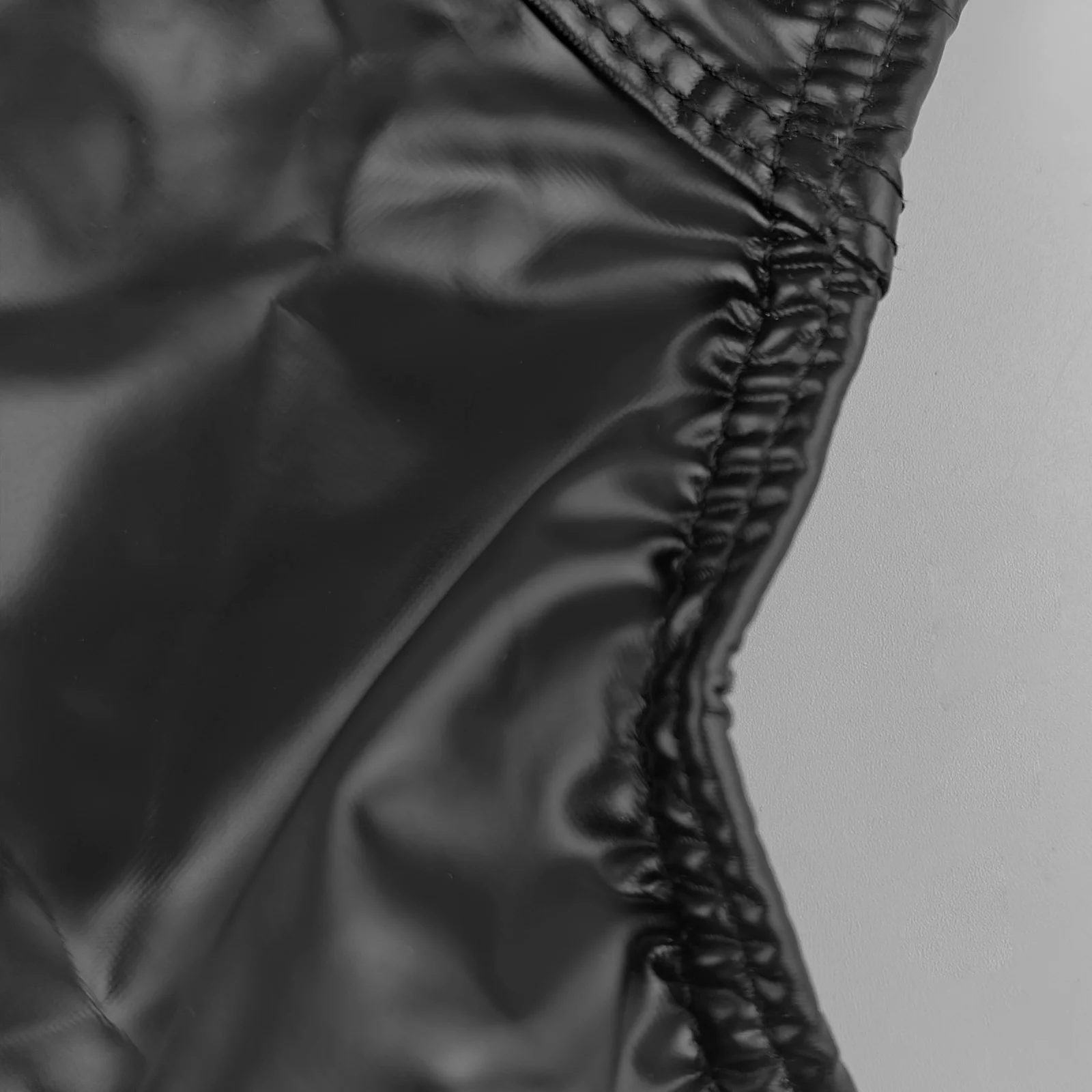 Sous-vêtement Sexy en Faux cuir noir pour hommes, string élastique, t-back, anneau en métal, Lingerie décorative, CLEVER-MENMODE