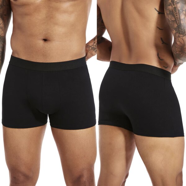 6 Pièces par Paquet, Boxer Noir Doux et Respirant pour Homme, Sous-Vêtement Masculin, Slip, Culotte, Zones Me Goals, 2024 – Image 3