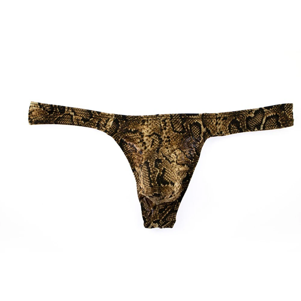 String léopard pour homme, sexy, en poudre, sous-vêtement, culotte, bikini, jockstrap, lingerie masculine