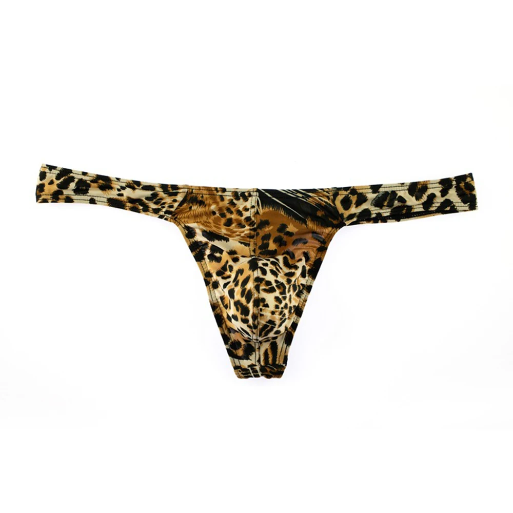String léopard pour homme, sexy, en poudre, sous-vêtement, culotte, bikini, jockstrap, lingerie masculine