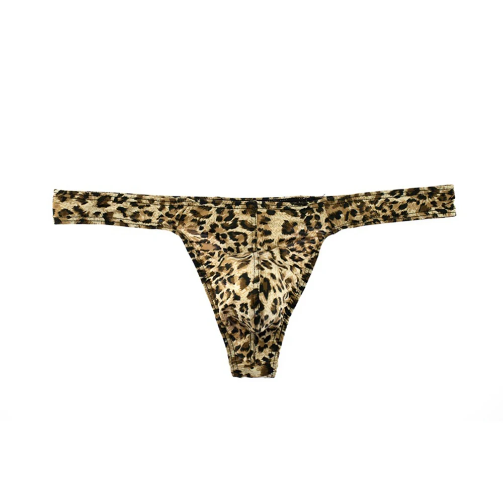 String léopard pour homme, sexy, en poudre, sous-vêtement, culotte, bikini, jockstrap, lingerie masculine