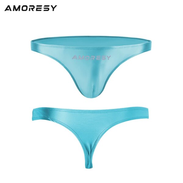AMORESY-Slip de sport en spandex pour homme, sous-vêtement sexy, taille ultra-basse, confortable, maillot de bain – Image 6