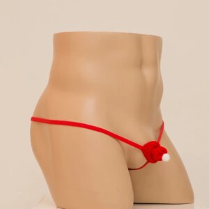 Sous-vêtements sexy pour hommes, chapeau de coq de Noël, culotte t-back, string, pénis, tongs, lingerie gay, sans entrejambe, 7.0