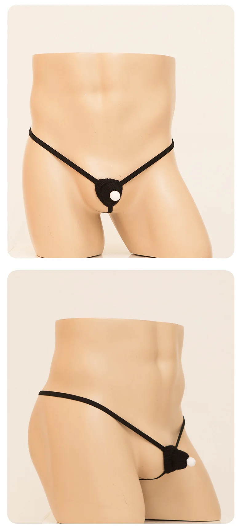 Sous-vêtements sexy pour hommes, chapeau de coq de Noël, culotte t-back, string, pénis, tongs, lingerie gay, sans entrejambe, 7.0