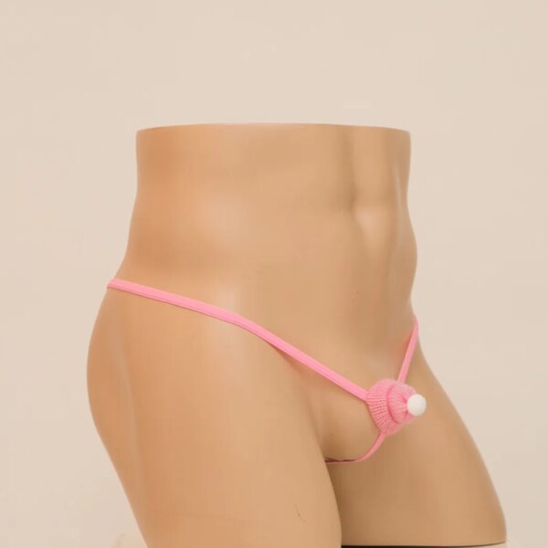 Sous-vêtements sexy pour hommes, chapeau de coq de Noël, culotte t-back, string, pénis, tongs, lingerie gay, sans entrejambe, 7.0 – Image 5