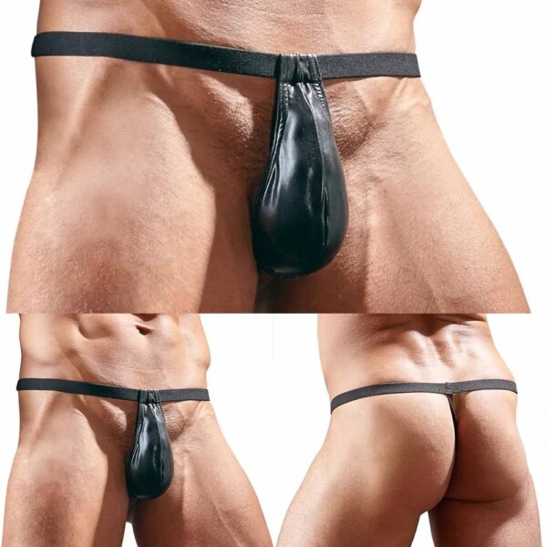 Faxu – string en cuir t-back pour homme, Lingerie érotique et Sexy, sous-vêtements, culotte Porno Gay – Image 6