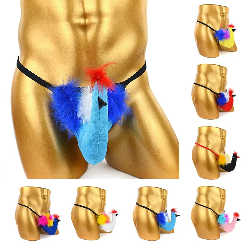 Sous-vêtements créatifs pour hommes, slip sexy, respirant, motif oiseau de dessin animé, string amusant, boîte de nuit, scène, mode, caleçons, vêtements genci, Sissy zones o