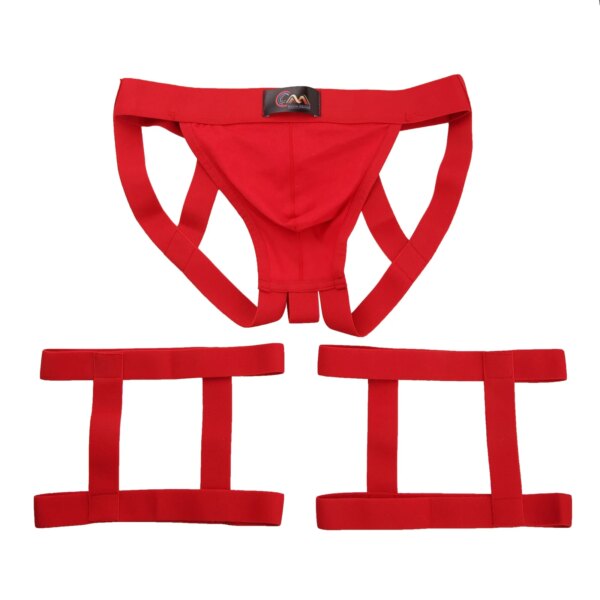 CLEVER-MENMODE coton Jockstrap hommes sous-vêtements Sexy harnais String G String anneau de jambe Bondage Lingerie hombre sangle culotte t-back – Image 5