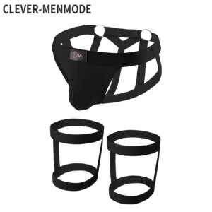 CLEVER-MENMODE coton Jockstrap hommes sous-vêtements Sexy harnais String G String anneau de jambe Bondage Lingerie hombre sangle culotte t-back