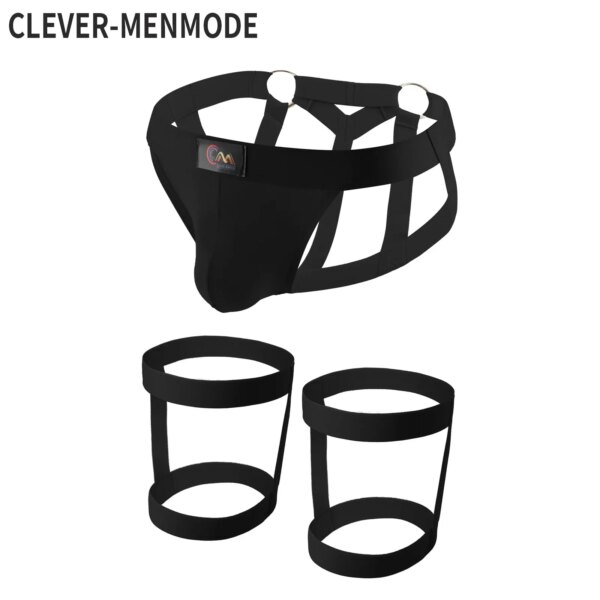 CLEVER-MENMODE coton Jockstrap hommes sous-vêtements Sexy harnais String G String anneau de jambe Bondage Lingerie hombre sangle culotte t-back