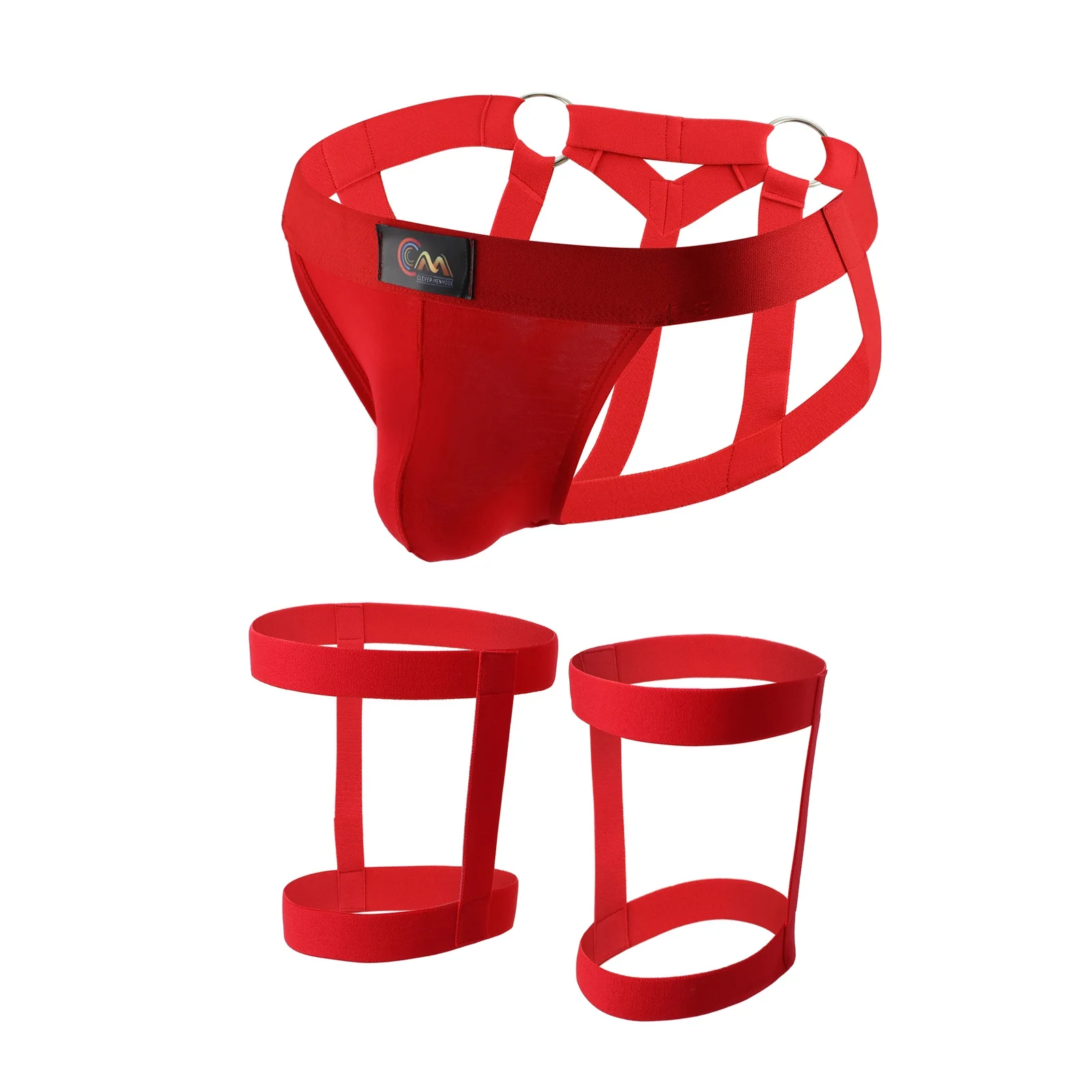 CLEVER-MENMODE coton Jockstrap hommes sous-vêtements Sexy harnais String G String anneau de jambe Bondage Lingerie hombre sangle culotte t-back