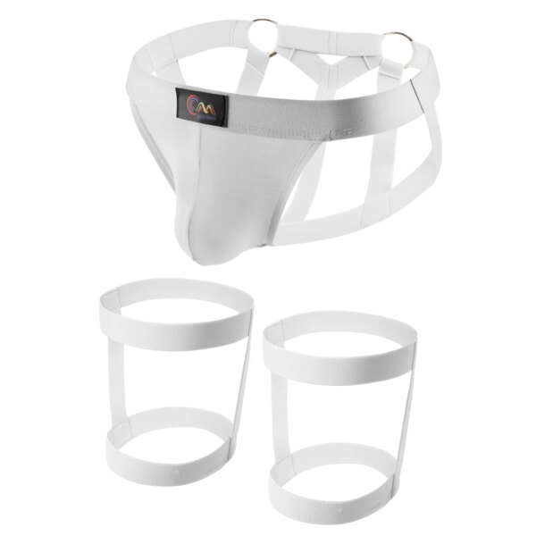 CLEVER-MENMODE coton Jockstrap hommes sous-vêtements Sexy harnais String G String anneau de jambe Bondage Lingerie hombre sangle culotte t-back – Image 3