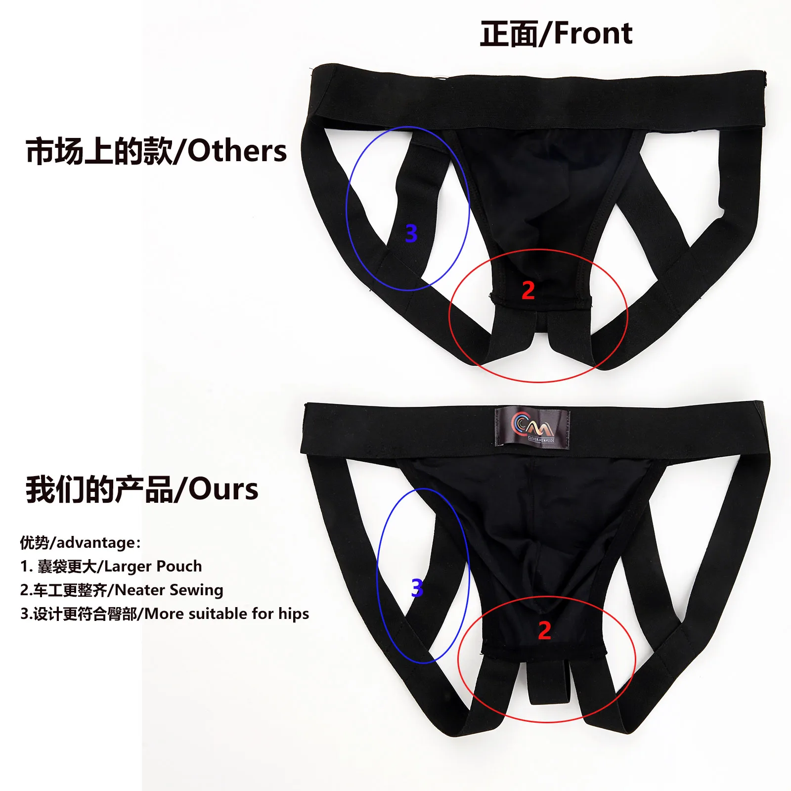 CLEVER-MENMODE coton Jockstrap hommes sous-vêtements Sexy harnais String G String anneau de jambe Bondage Lingerie hombre sangle culotte t-back