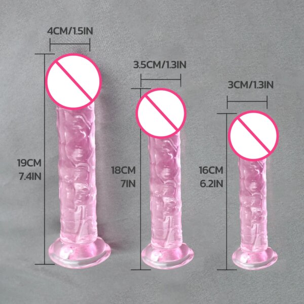 Gode souple réaliste manuel pour femmes, jouets sexuels pour adultes, ventouse, 1PC – Image 4