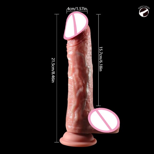 Push Dildo Big Penis Soft DilToys pour femmes, jouets sexuels éducatifs, fausse bite en silicone réaliste, masturbation féminine, ventouse anale – Image 4