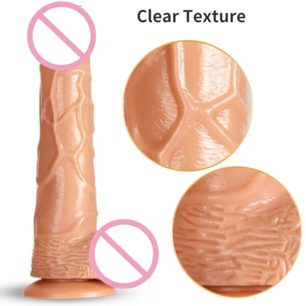 Gode Réaliste avec Ventouse pour Femme, Grand Pénis pour Sexe Anal, Jouet Sexuel Masturbateur pour Adulte, Produit de Masturbation – Image 3