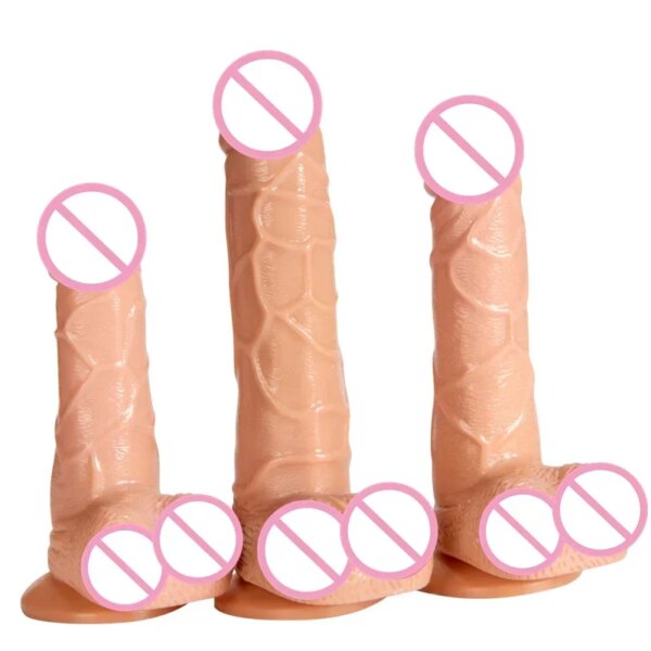 Gode Réaliste avec Ventouse pour Femme, Grand Pénis pour Sexe Anal, Jouet Sexuel Masturbateur pour Adulte, Produit de Masturbation – Image 2