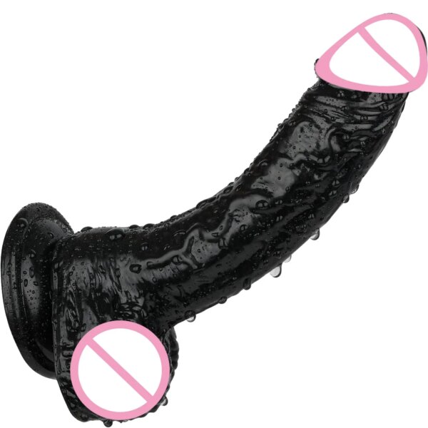 Gode Noir Réaliste de 7 Pouces pour Femme, Petit Pénis avec Ventouse, Bite pour Vagin, Point G, Anal, Jouets Sexuels