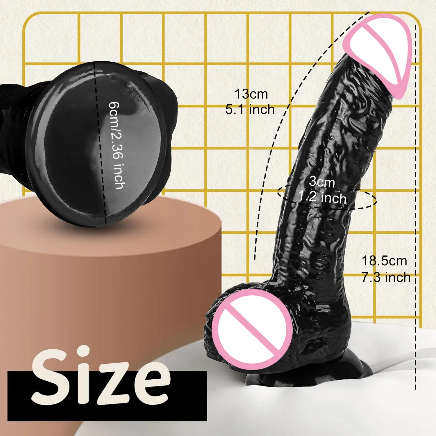 Gode Noir Réaliste de 7 Pouces pour Femme, Petit Pénis avec Ventouse, Bite pour Vagin, Point G, Anal, Jouets Sexuels