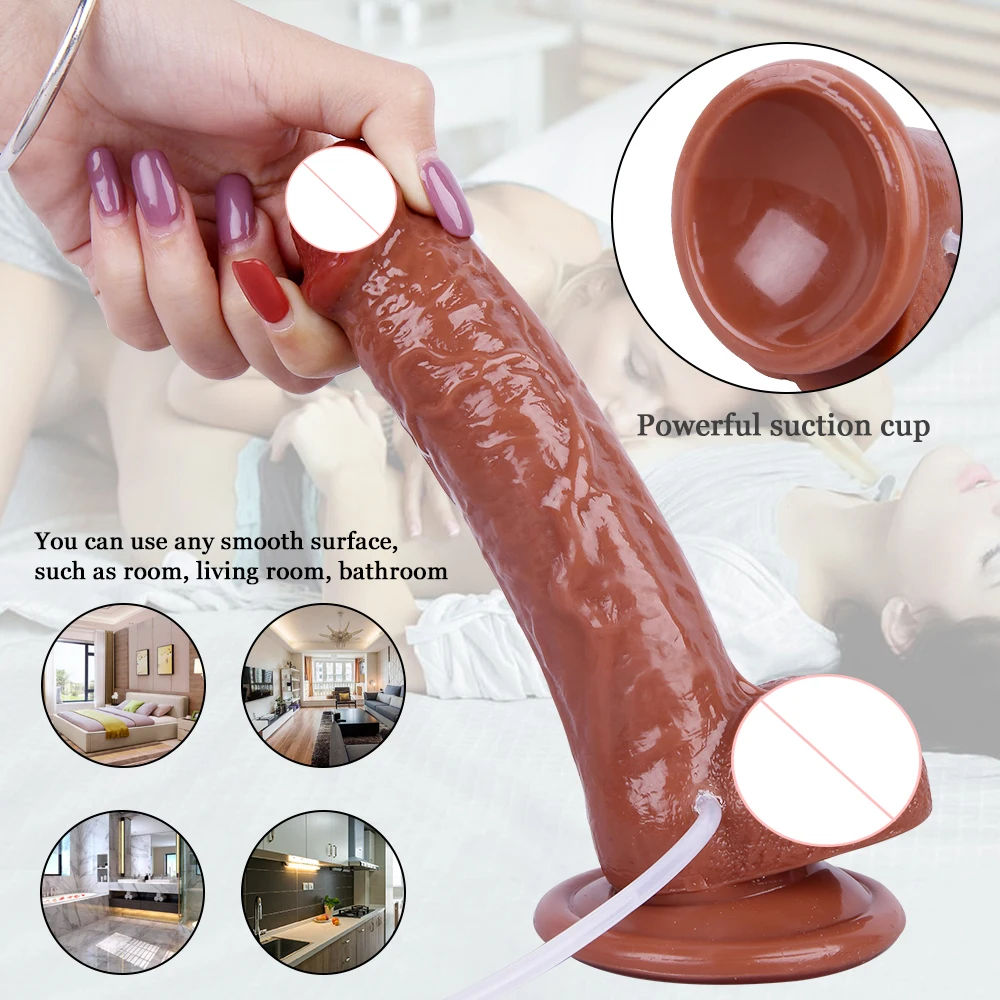 SLaura ting-Gode réaliste pour femme, jouets sexuels pour débutants, point G, prostate anal, pénis éjaculant avec ventouse de bain, gode souple