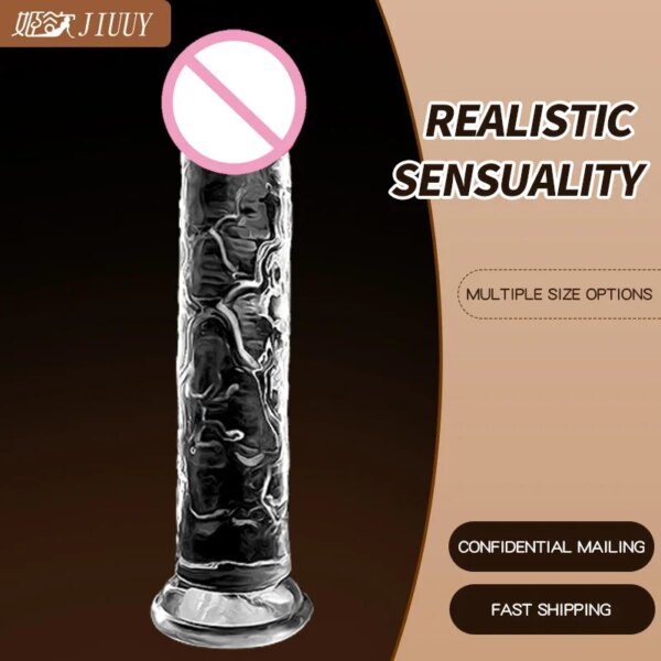 JIUUY-Gode réaliste avec ventouse pour homme et femme, énorme MSI, fausse bite, gros pénis, jouets sexuels éducatifs, plug anal, adulte 7.0 – Image 4