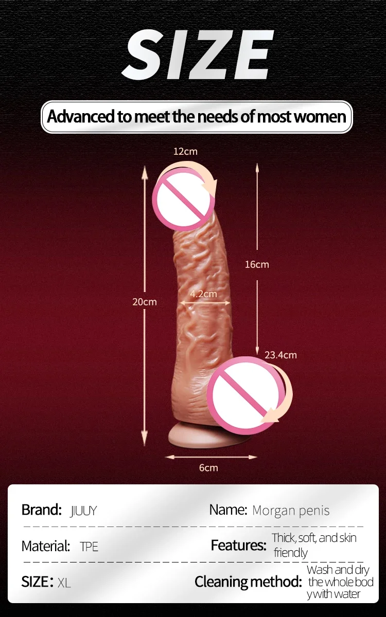 JIUUY-Gode réaliste avec ventouse pour homme et femme, énorme MSI, fausse bite, gros pénis, jouets sexuels éducatifs, plug anal, adulte 7.0