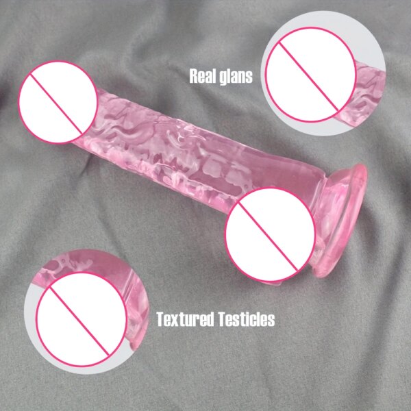 Gode souple réaliste manuel pour femmes, jouets sexuels pour adultes, ventouse, 1PC – Image 4