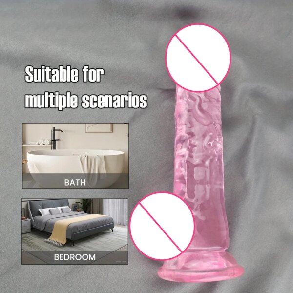 Gode souple réaliste manuel pour femmes, jouets sexuels pour adultes, ventouse, 1PC – Image 2