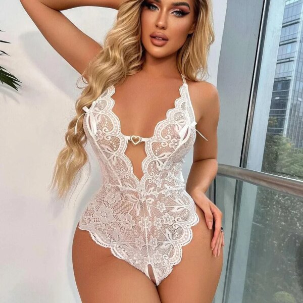 New Sexy Lingerie Open Bra Crotch Less Underwear for Sex Lace Sleepwear Lingerie Babydoll Bodysuit Lenceria Erotic Sexi Costumes – Image 4