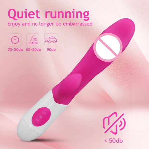 Vibromasseur gode pour femme, vibromasseur point G, stimulateur clitoridien, baguette vibrante, vibromasseurs lapin 10 modes, jouet sexuel adulte pour homme et femme – Image 5