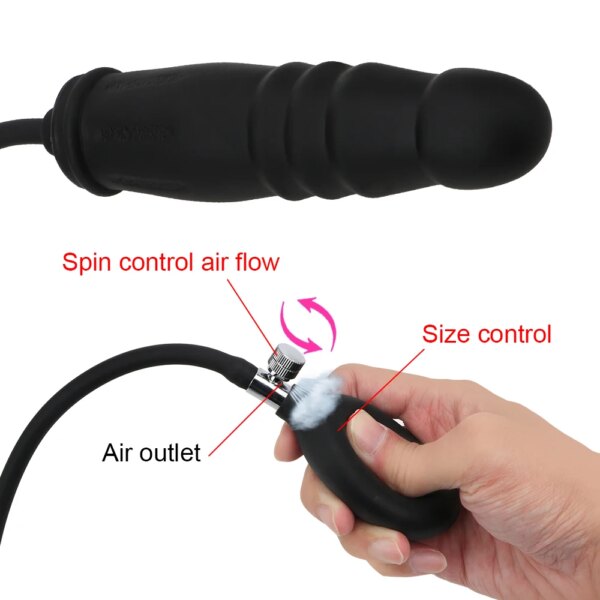 Dilatateur anal vaginal gonflable pour hommes et femmes, plug anal, pénis réaliste, masturbateur féminin, jouet sexuel, jeux pour adultes, ensemble de couple – Image 2