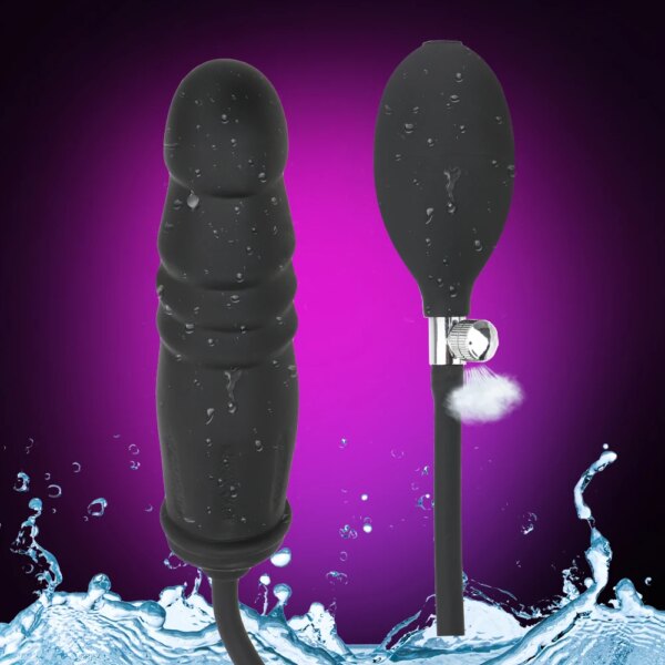 Dilatateur anal vaginal gonflable pour hommes et femmes, plug anal, pénis réaliste, masturbateur féminin, jouet sexuel, jeux pour adultes, ensemble de couple – Image 4