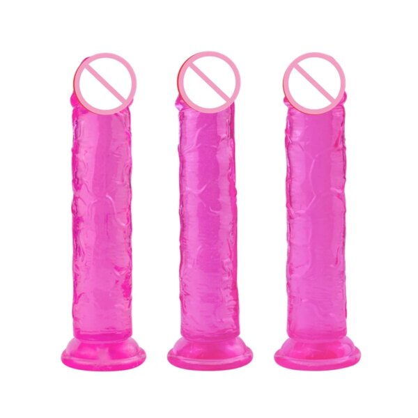 Gros gode ventouse pour femme, jouets sexuels anaux, clitori doux, vagin, mastjaune, pénis, bite, MSI, rose, bon marché, taille 8, 7.0 – Image 5