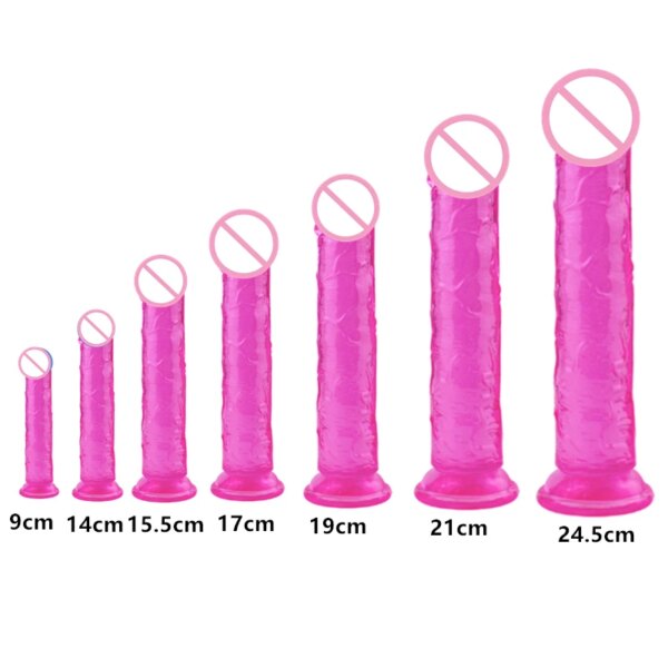 Gros gode ventouse pour femme, jouets sexuels anaux, clitori doux, vagin, mastjaune, pénis, bite, MSI, rose, bon marché, taille 8, 7.0 – Image 2