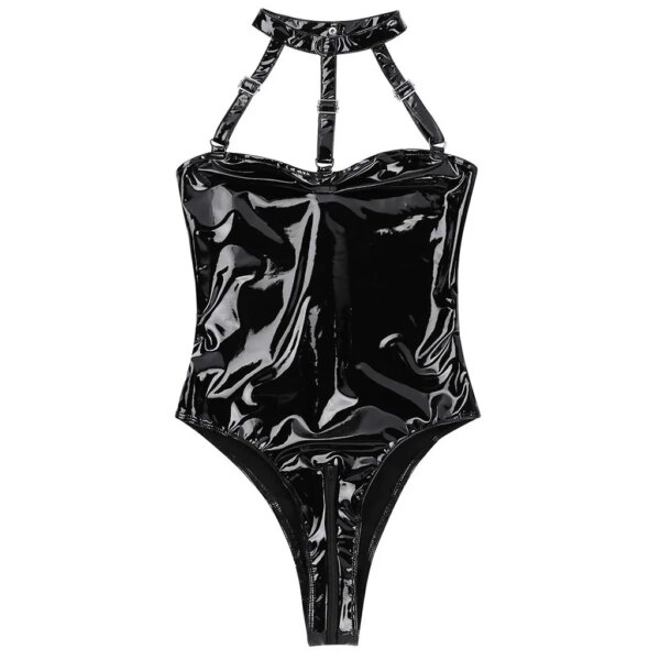 Costume de batterie sexy en similicuir pour femme, lingerie dos nu, corps imbibé, bondage sexuel, robe Bsie M SashSm, fermeture éclair, catsuit féminin, 7.0 – Image 5