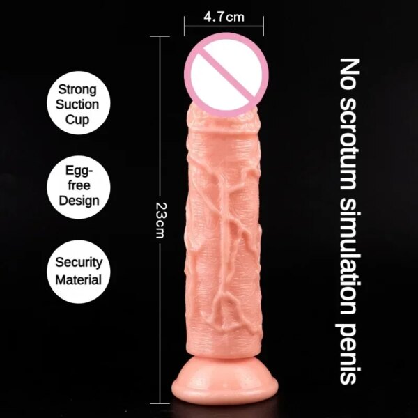 Gode réaliste avec ventouse pour femme, sensation de peau, jouets sexuels, gros pénis, masturbateur féminin, produit sexuel anal – Image 4