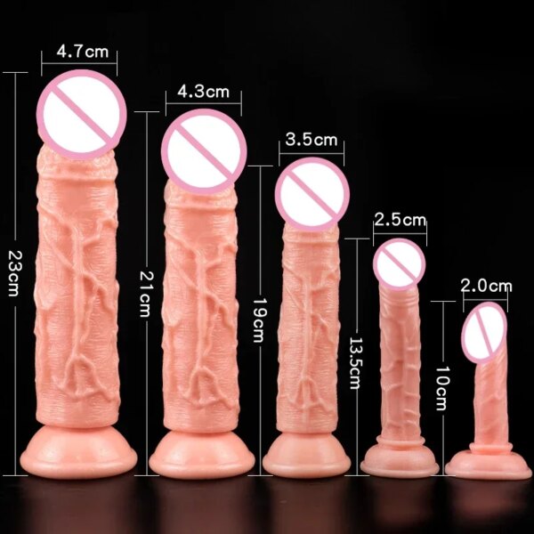 Gode réaliste avec ventouse pour femme, sensation de peau, jouets sexuels, gros pénis, masturbateur féminin, produit sexuel anal – Image 5