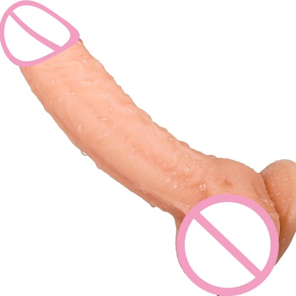 Gode Réaliste de 7 Pouces avec Ventouse pour Femme, Tige Incurvée Flexible, IkDilEducatif, Jeu Vaginal, Point G et Anal – Image 2