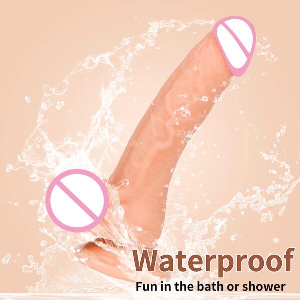 Gode Réaliste de 7 Pouces avec Ventouse pour Femme, Tige Incurvée Flexible, IkDilEducatif, Jeu Vaginal, Point G et Anal – Image 6