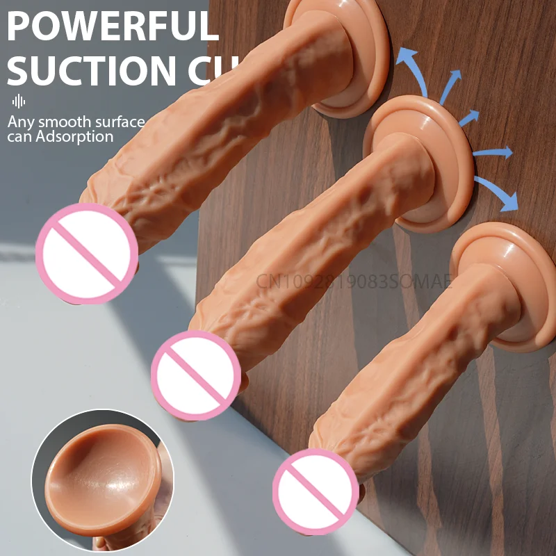 Gode Réaliste en Silicone pour Femme, Machine Sexuelle, Dick, Anal, Éthiculation Vaginale, Gros Pénis, Jouets Sexuels pour Adulte, Homme, 18
