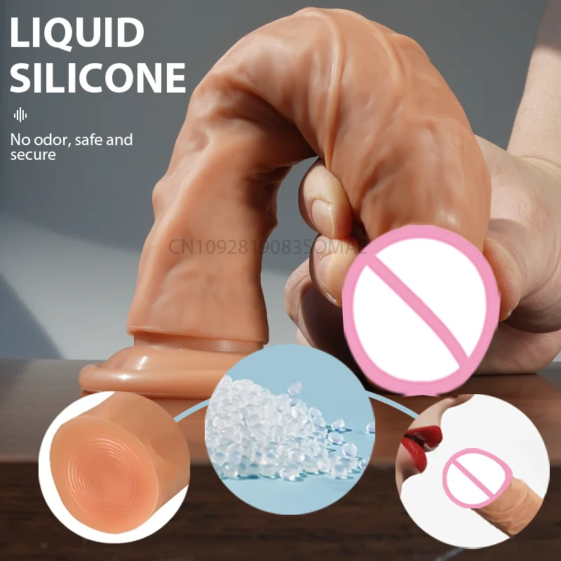 Gode Réaliste en Silicone pour Femme, Machine Sexuelle, Dick, Anal, Éthiculation Vaginale, Gros Pénis, Jouets Sexuels pour Adulte, Homme, 18