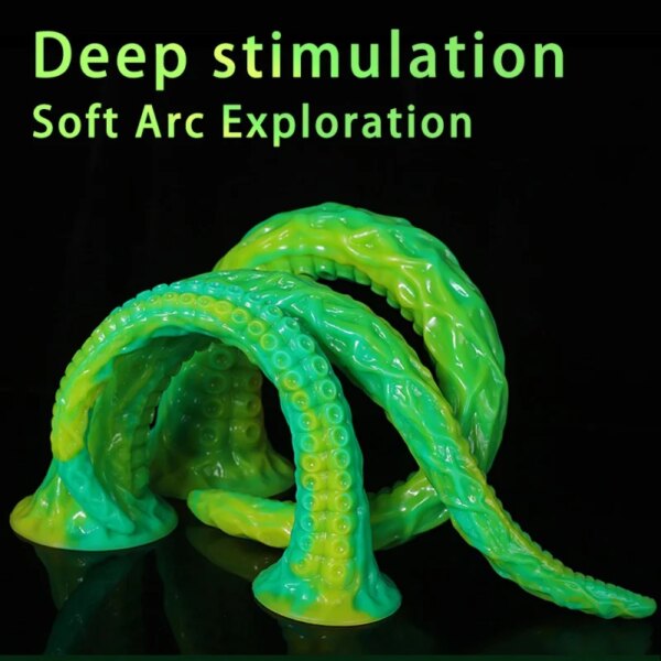 Plug anal long en silicone avec ventouse, gode tentacule, gros jouets sexuels anaux, massage vaginal progressif, pénis – Image 2